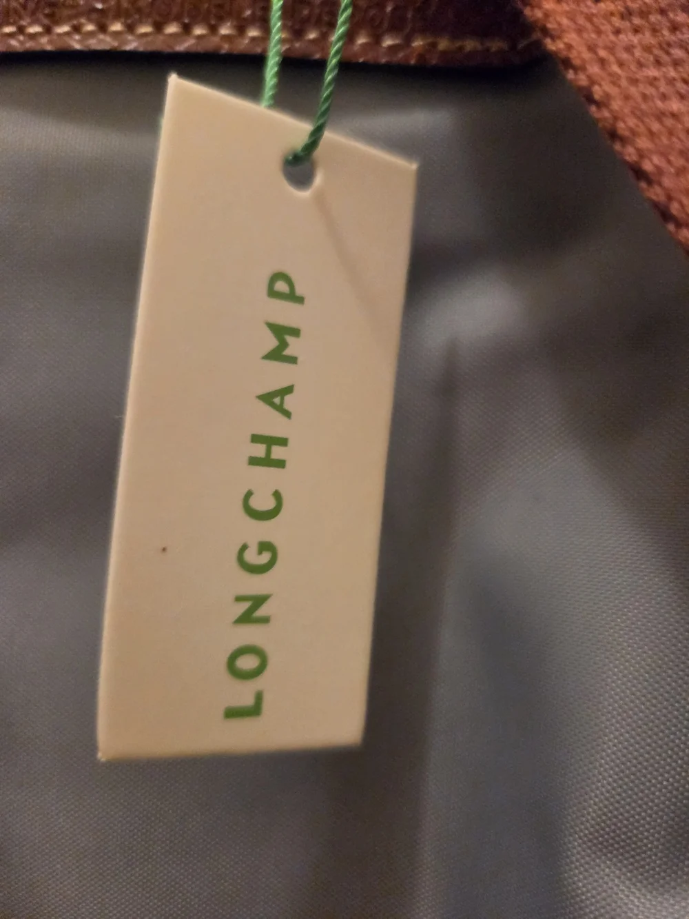 Longchamp Light Blue Nylon Backpack with Brown Leather Flap